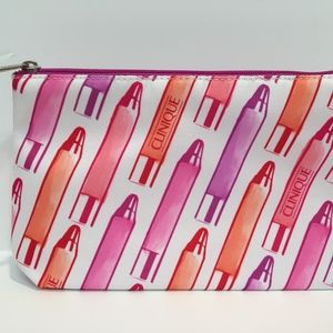NEW Clinique Travel Makeup Bag Chubby Stick Print